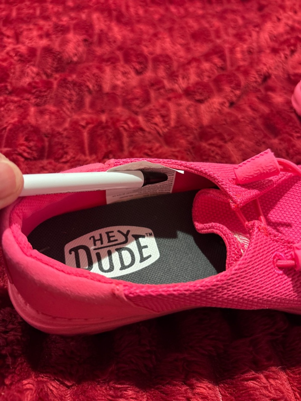 Hey Dude Women's Slip-On Moccasins in Bright Pink - Picture 7 of 8